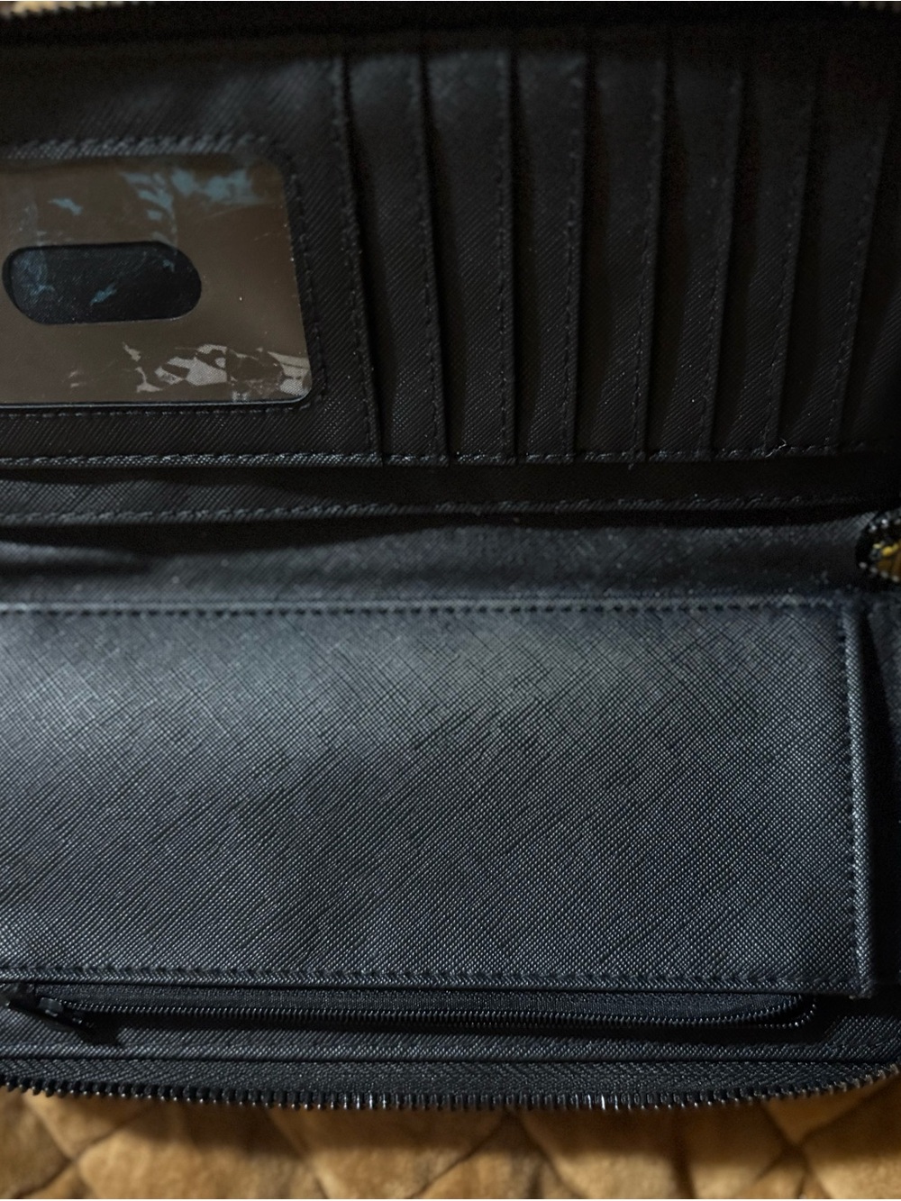 Loungefly Black Crossbody Bag with Purple, Yellow & Teal Panels w/ wallet - Picture 6 of 6